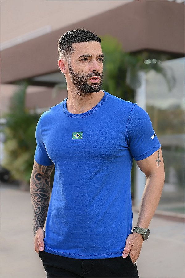 Camiseta Brasil Azul Bandeira