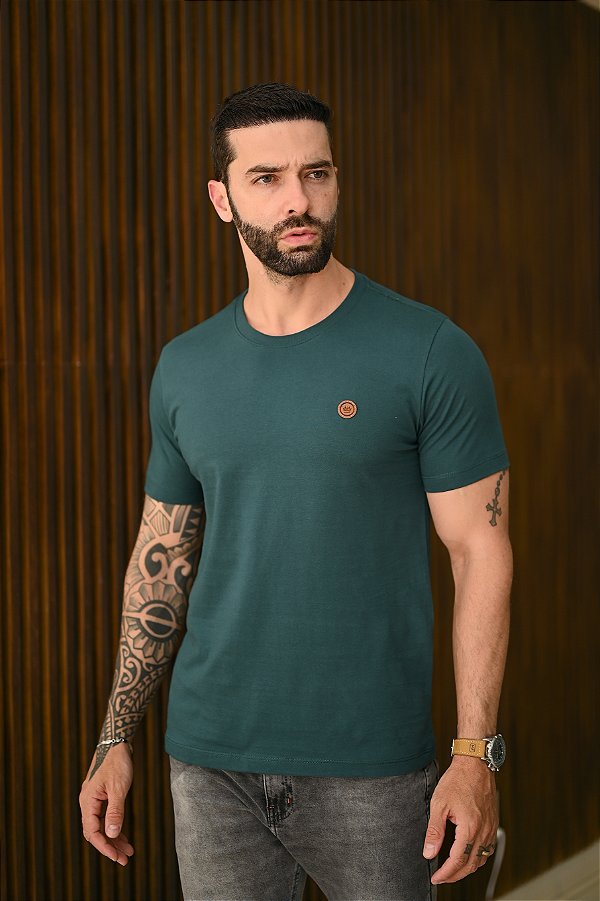Camiseta Básica Verde Profundo