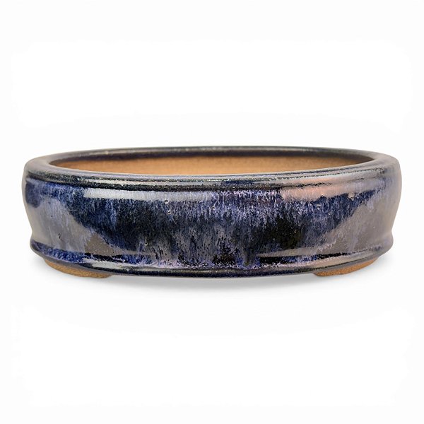 Vaso de Bonsai Oval Esmaltado Onodera 18,5 X 15 X 4,5 cm