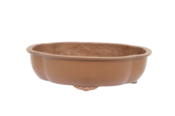 Vaso Para Bonsai Oval com Bordas arredondadas Koda em Fibra de Vidro de Alta Resistência 26 x 21 x 7 cm