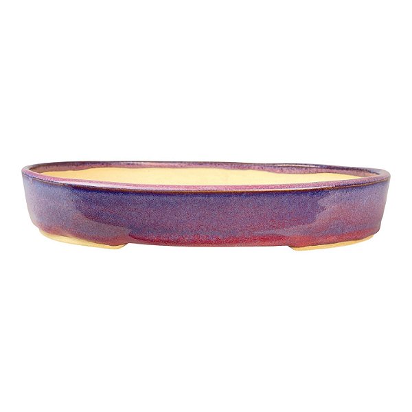 Vaso Bandeja Para Bonsai Oval Esmaltado Pine 29 X 24 X 5 cm