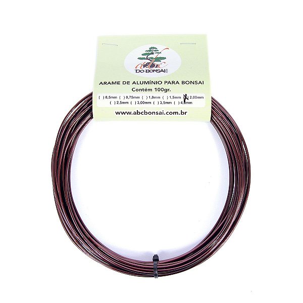 Arame de Alumínio Esmaltado Especial Para Bonsai 2,0 mm
