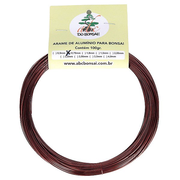 Arame de Alumínio Esmaltado Especial Para Bonsai 0,75 mm