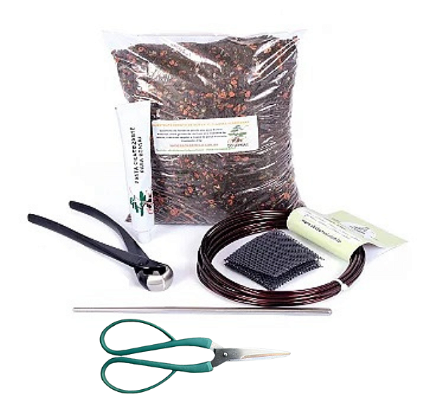 Kit Completo de Transplante (Troca de terra) para Bonsai com Alicate Bola 1ª Linha