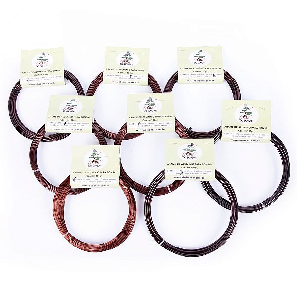 Kit Completo de Arames de Alumínio Especial Para Bonsai 8 unidades