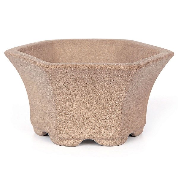 Vaso Mame Kengai Para Bonsai Sextavado Mizuno 7 x 4 CM
