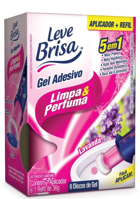 Gel Adesivo para vaso sanitário  APLICADOR + REFIL  05 Discos de gel  LEVE BRISA