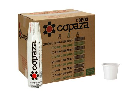 Copo Descartável para Café PS Branco 50ml com 5000 Unidades - Copaza