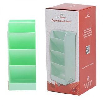 Organizador de Mesa c/ 3 repartições Verde - Winpaper