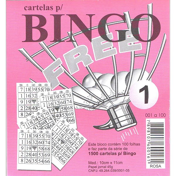 Jogo Bingo Coluna 24 Cartelas – Papelaria Castelo