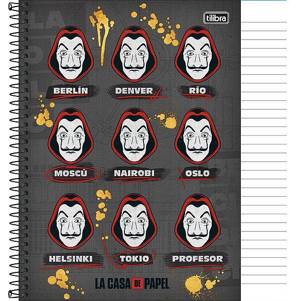 Caderno Espiral 1 Matéria 80fls CD La Casa de Papel 2022 Tilibra - Capa 4