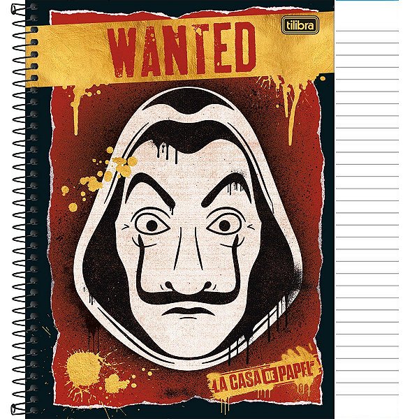 Caderno Espiral 1 Matéria 80fls CD La Casa de Papel 2022 Tilibra - Capa 2