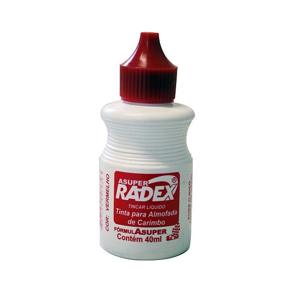 Tinta para Carimbo 40ml TC40 Vermelho - Radex
