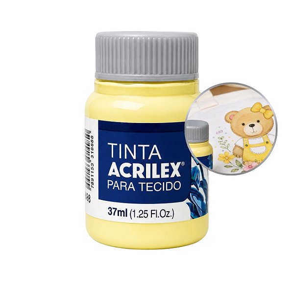 Tinta para Tecido 37ml Amarelo Bebê - Acrilex