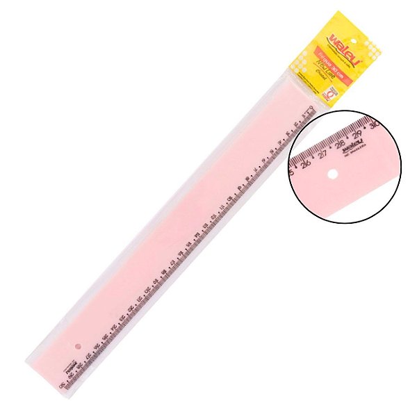 Régua 30cm Acrílico Newline Rosa Pastel Maxcril