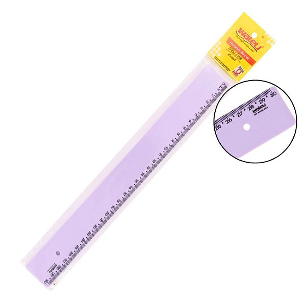 Régua 30cm Acrílico Newline Lilás Pastel Maxcril