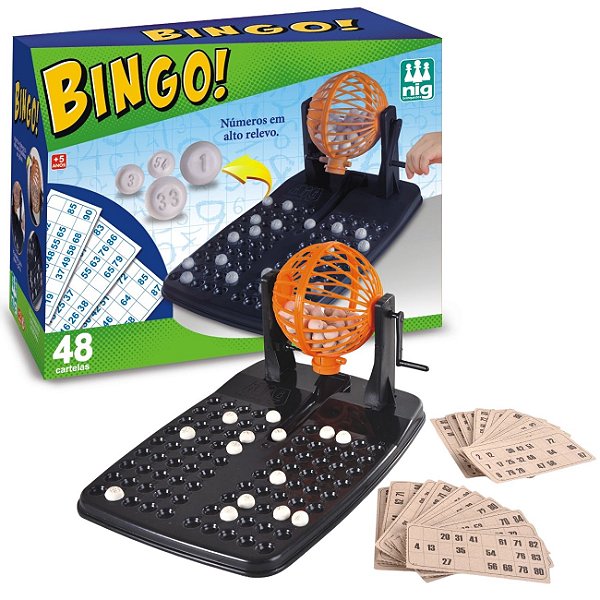 Jogo de Bingo Roleta com 48 Cartelas de Bingo - Nig Brinquedos