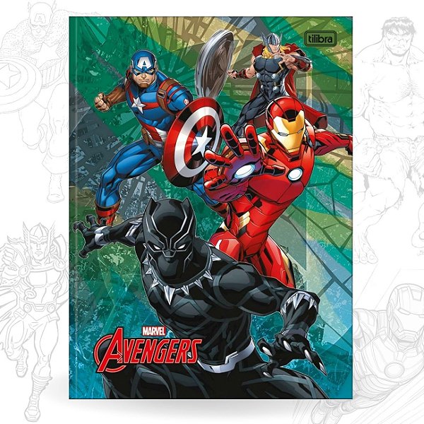 Caderno Brochura 80 folhas Capa Dura Avengers 2025 Tilibra CP3