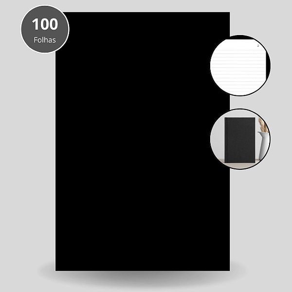 Livro Ata Capa Dura 100 Folhas Preto - São Domingos