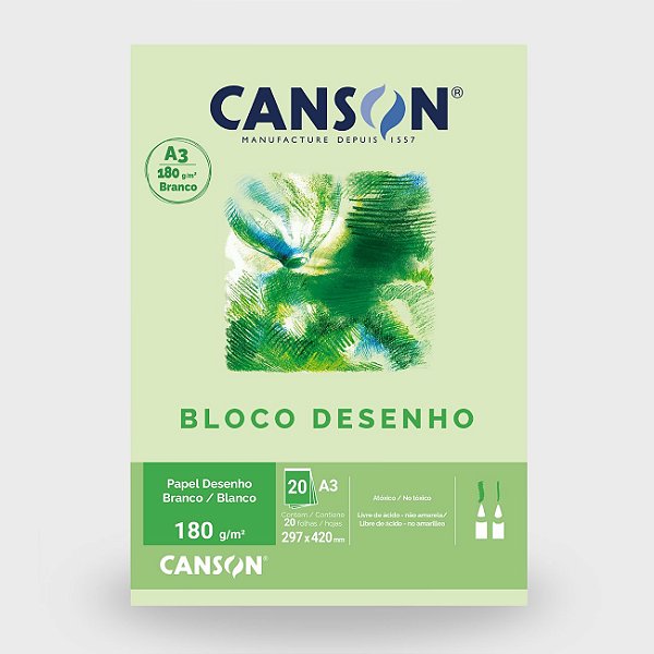 Bloco Desenho Linha Técnica 180g A4 20 Folhas Canson