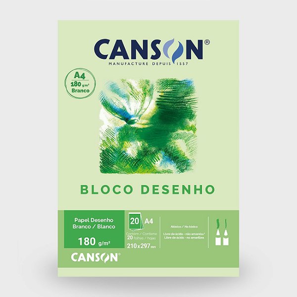 Bloco Desenho Linha Técnica 180g A3 20 Folhas Canson
