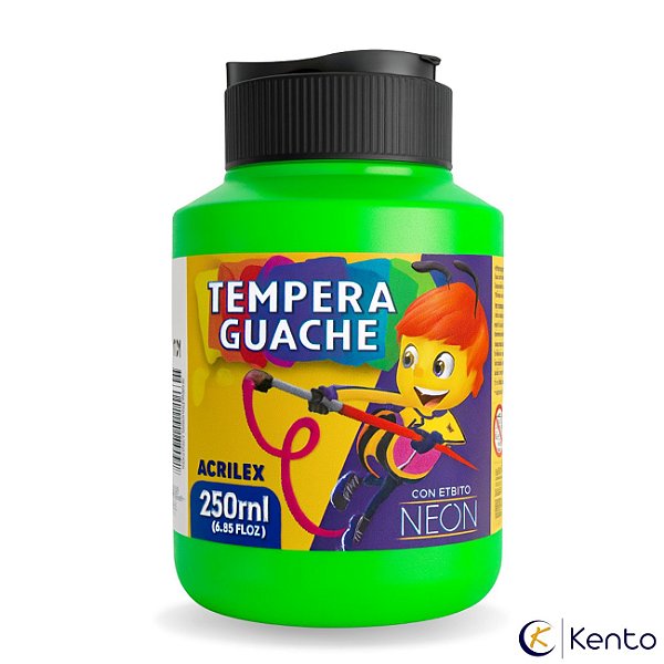 Tinta Tempera Guache 250ml Neon Verde - Acrilex