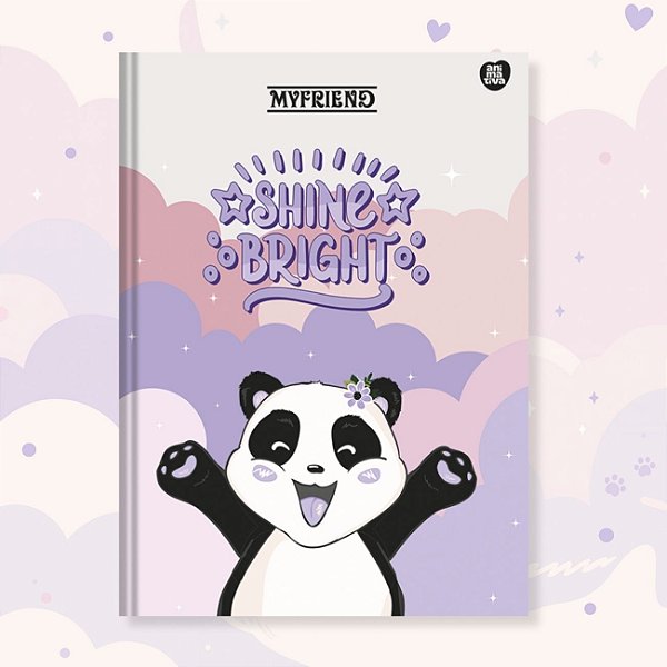 Caderno Brochura 80fls Capa Dura Panda My Friend 2026 São Domingos / Animativa