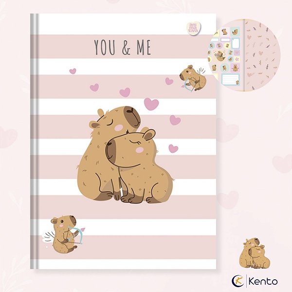 Caderno Brochura 80fls Capa Dura Capivara Capycuties 2026 São Domingos / Animativa