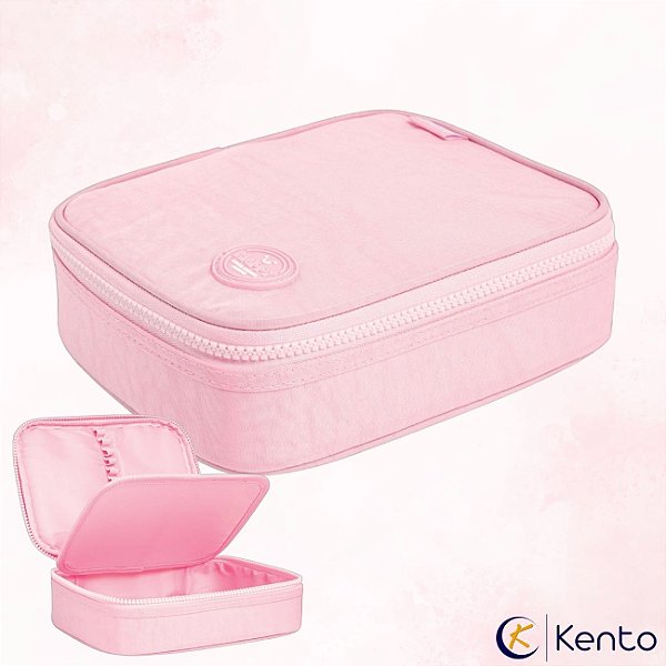 Estojo Escolar Box Happy Rosa Pastel - Tilibra