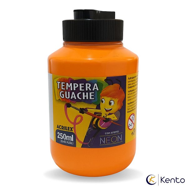 Tinta Tempera Guache 250ml Neon Laranja - Acrilex