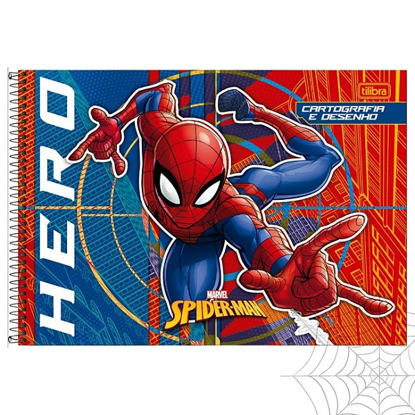 Caderno de Desenho Spider Man Homem Aranha Capa Dura 2026 80fls Tilibra