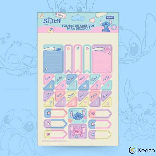 Cartela de Adesivo 6fls Stitch Disney Foroni