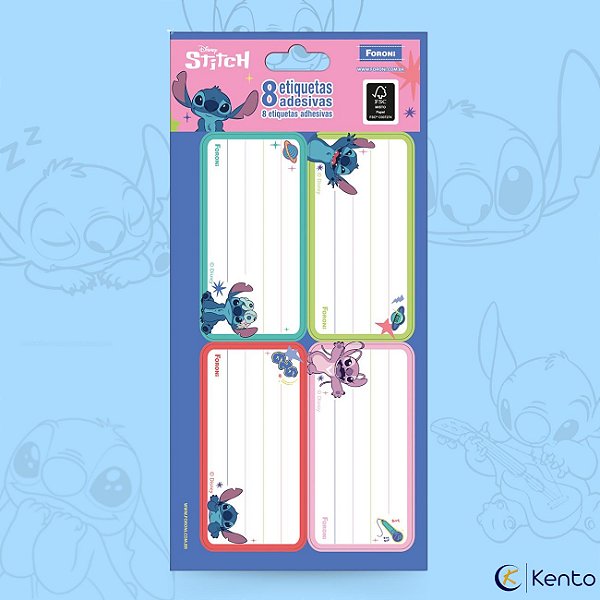 Etiqueta Escolar Cartela com 8un Stitch Foroni