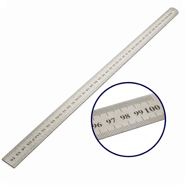 Régua de Aço Inox 1 Metro 100cm Maxcril