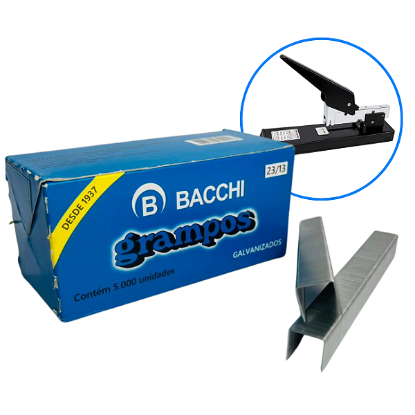 Grampo 23/13 Galvanizado Bacchi Caixa com 5000 Unidades