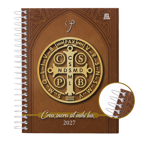 Agenda Anual 2027 Espiral 96 Folhas Diário da Fé Capa Dura 12,3x16,2cm Animativa