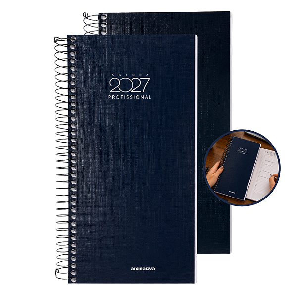 Agenda Profissional 2027 Capa Dura Espiral 204 Folhas São Domingos Animativa Executiva para Clínicas e Escritórios