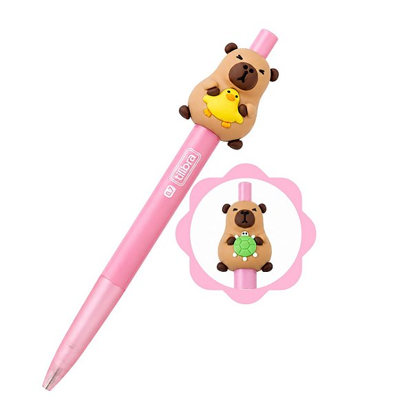 Lapiseira 0.7mm Tilibra CapyClub Capivara Decorada Cores Sortidas