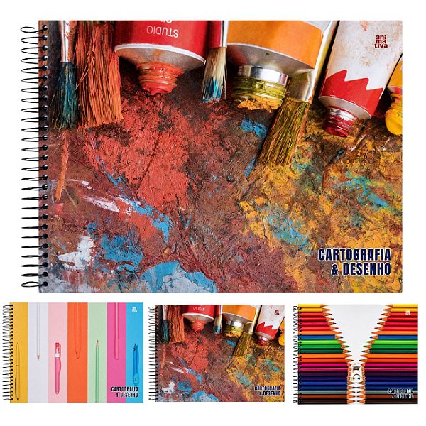 Caderno de Cartografia e Desenho Capa Dura 96 Folhas Animativa