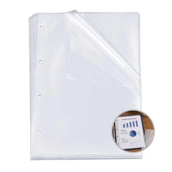 Envelope Plástico Ofício 4 Furos Médio 0,12 (Unidade) - ACP