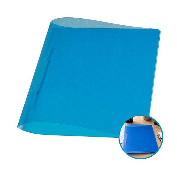 Pasta com Grampo Trilho Plástica PP Cor Azul ACP