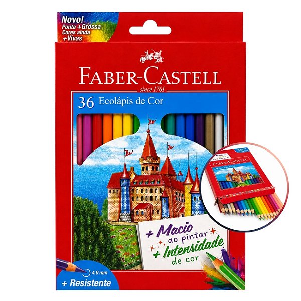 Lápis de Cor Ecolápis Mina 4.0mm 36 Cores Faber-Castell