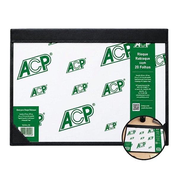Pasta Risque Rabisque com 20 Folhas 330mm x 475mm Preto ACP