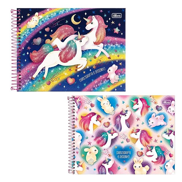 Caderno de Desenho 80fls Capa Dura Blink Unicórnio Tilibra