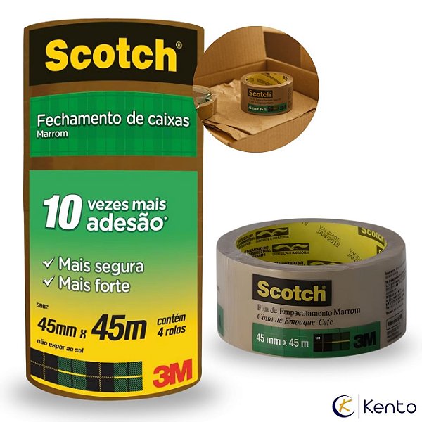 Fita Empacotamento Marrom 5802 45x45m Scotch Pct c/4 - 3M