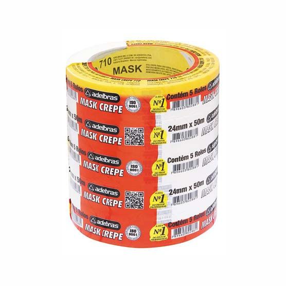 Fita Crepe 24mmx50m Pct c/5 - Adelbras