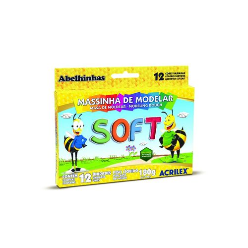 Massa de Modelar 12 Cores 180g Soft - Acrilex