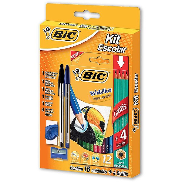 Lápis de Cor - 12 Cores KIT - BIC