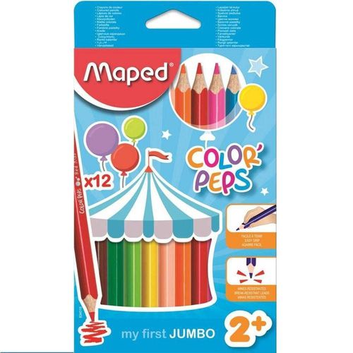 Lápis de Cor - 12 Cores Jumbo Triangular - Maped