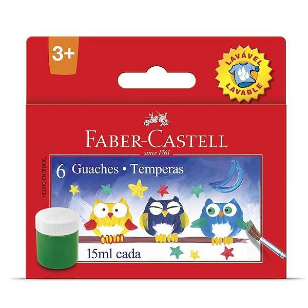 Tinta Guache 6 Cores - Faber Castell